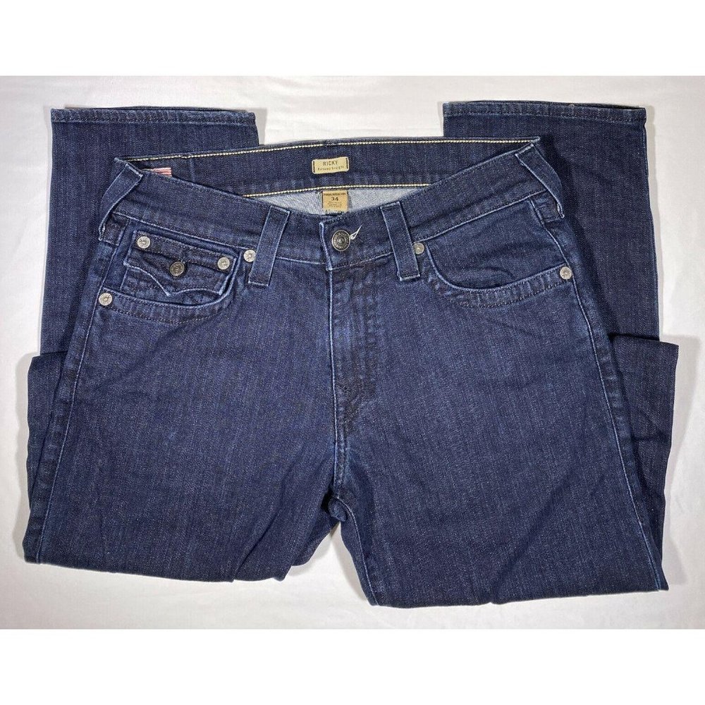 TRUE RELIGION RICKY RELAXED STRAIGHT LEG DARK FUSI
